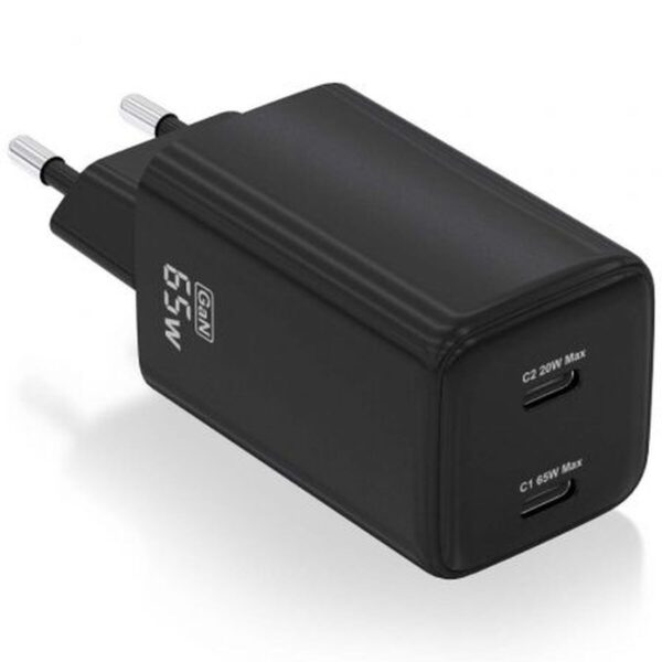 Wandladegerät Aisens ASCH-65W2P040-BK Schwarz Bunt 65 W (1 Stück)