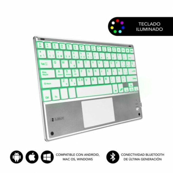 Tastatur und Touchpad Subblim SUB-KBT-SMBT50 Silberfarben Qwerty Spanisch QWERTY – Bild 2
