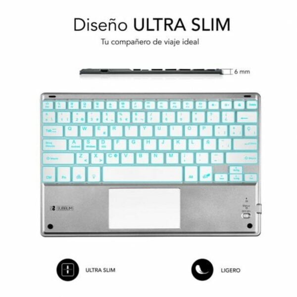Tastatur und Touchpad Subblim SUB-KBT-SMBT50 Silberfarben Qwerty Spanisch QWERTY – Bild 4