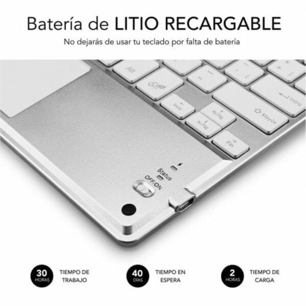 Tastatur und Touchpad Subblim SUB-KBT-SMBT50 Silberfarben Qwerty Spanisch QWERTY – Bild 8