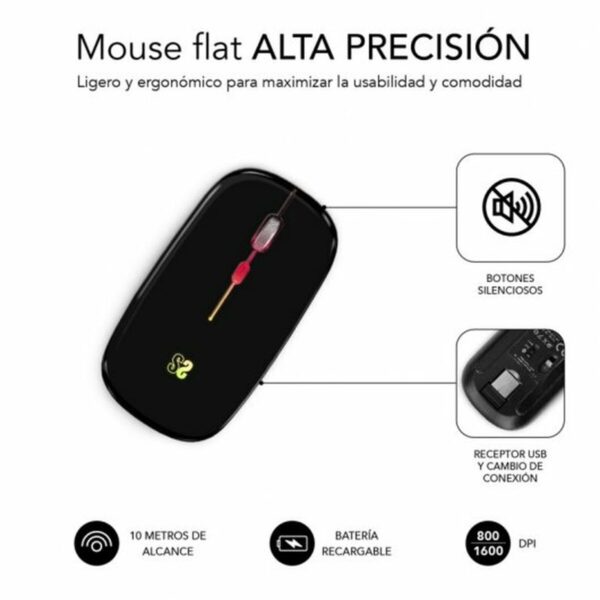 Ergonomische optische Maus Subblim SUBMO-LDFLAT1 Schwarz 1600 dpi – Bild 6
