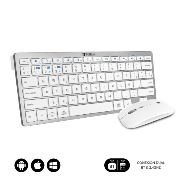 Tastatur mit Maus Subblim SUBKBC-OCO010 Silberfarben – Bild 3