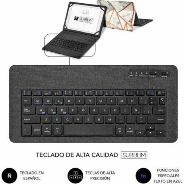 Hülle für Tablet und Tastatur Subblim SUBKT5-BTTW10 Bunt Qwerty Spanisch – Bild 5