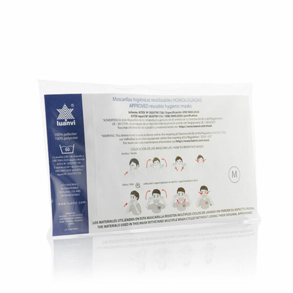 Wiederverwendbare Stoff-Hygienemaske Beard Luanvi Größe M Packung mit 3 Einheiten – Bild 4