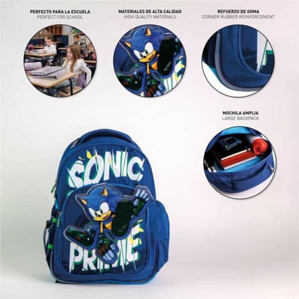 Schulrucksack Sonic Dunkelblau – Bild 3