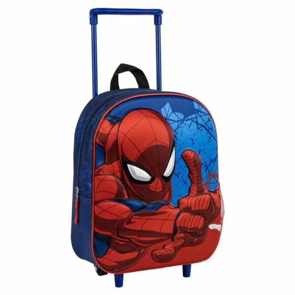 Schulrucksack 3D mit Rädern Spider-Man Blau 25,0 x 31,0 x 10,0 cm