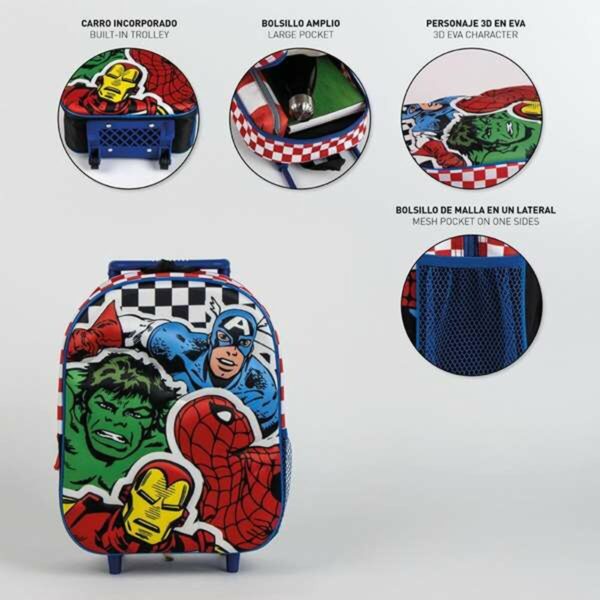 Schulrucksack 3D mit Rädern The Avengers 25,0 x 31,0 x 10,0 cm – Bild 4