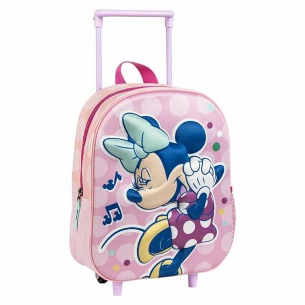 Schulrucksack 3D mit Rädern Minnie Mouse Rosa 25,0 x 31,0 x 10,0 cm