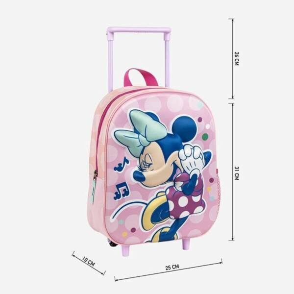 Schulrucksack 3D mit Rädern Minnie Mouse Rosa 25,0 x 31,0 x 10,0 cm – Bild 5