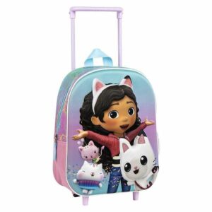 Schulrucksack 3D mit Rädern Gabby’s Dollhouse Rosa 25,0 x 31,0 x 10,0 cm