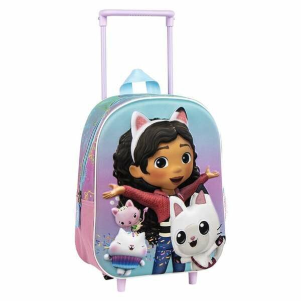 Schulrucksack 3D mit Rädern Gabby's Dollhouse Rosa 25,0 x 31,0 x 10,0 cm