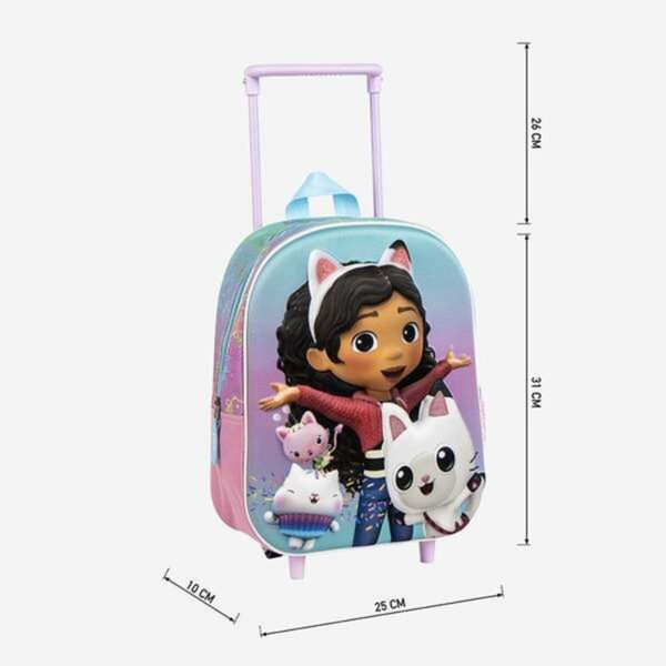 Schulrucksack 3D mit Rädern Gabby's Dollhouse Rosa 25,0 x 31,0 x 10,0 cm – Bild 5