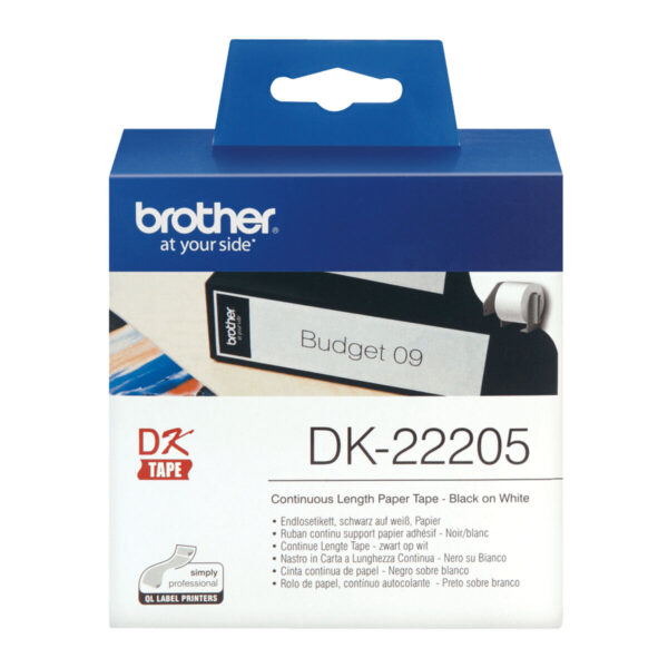 Endlospapier für Drucker Brother DK22205 Weiß Schwarz (1 Stück)
