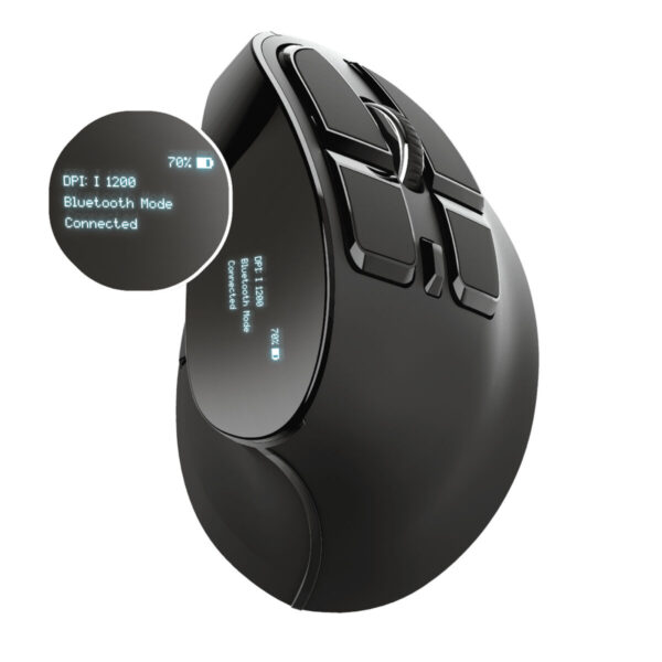 Schnurlose Mouse Trust Voxx Ergonomisch Vertikal Bluetooth Aufladbar Schwarz 2400 dpi – Bild 2
