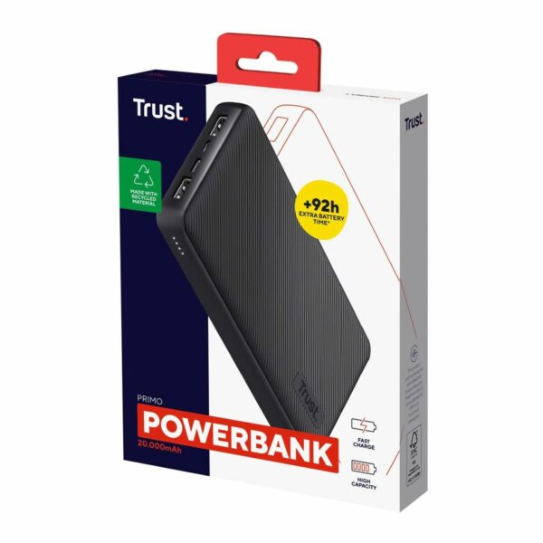 Power Bank Trust Primo Schwarz 20000 mAh 74 WH (1 Stück) – Bild 5