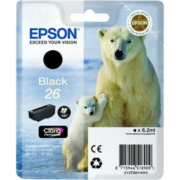 Original Tintenpatrone Epson C13T26014012 Schwarz – Bild 2