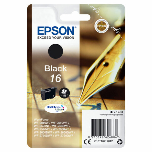 Original Tintenpatrone Epson C13T16214012 Schwarz – Bild 2