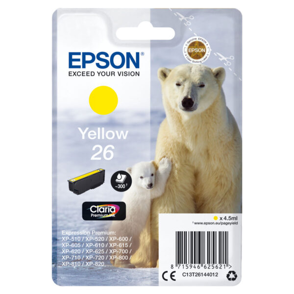 Original Tintenpatrone Epson C13T26144012 Gelb – Bild 2