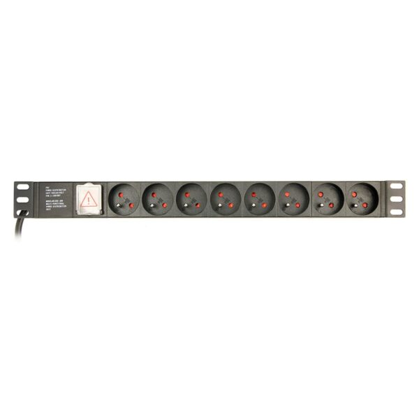 Schuko 19" 8 Steckerleiste mit An/Aus Schalter GEMBIRD EG-PDU-014-FC14 (3 m) – Bild 7