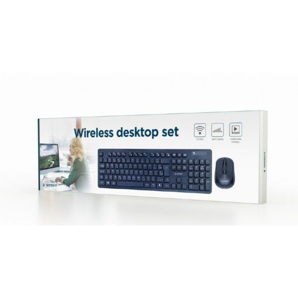 Tastatur mit Maus GEMBIRD KBS-WCH-03 Qwerty UK Schwarz Schwarzweiß QWERTY Qwerty US – Bild 2