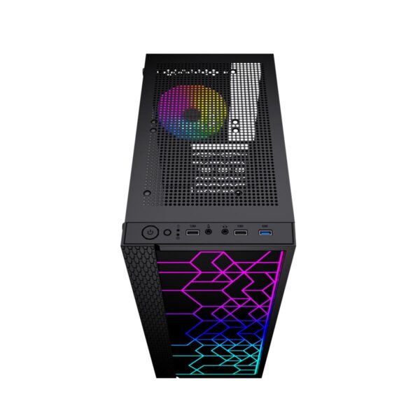 ATX Semi-Tower Gehäuse GEMBIRD Fornax 2500 ARGB Schwarz Bunt – Bild 2