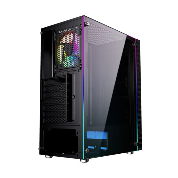 ATX Semi-Tower Gehäuse GEMBIRD Fornax 2500 ARGB Schwarz Bunt – Bild 5