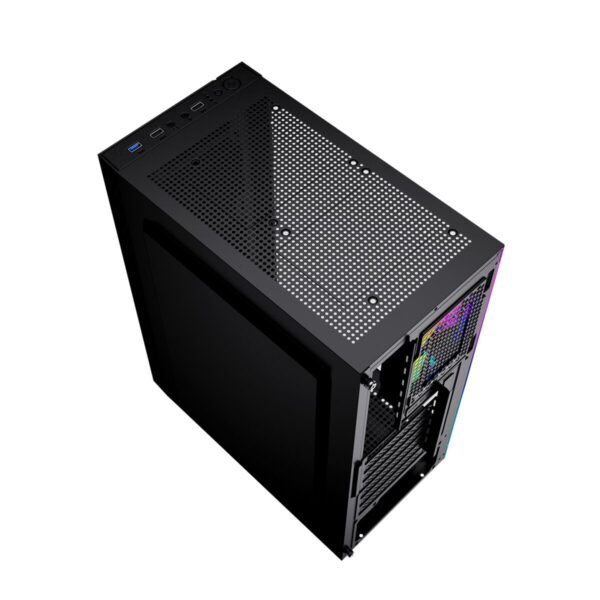 ATX Semi-Tower Gehäuse GEMBIRD Fornax 2500 ARGB Schwarz Bunt – Bild 7