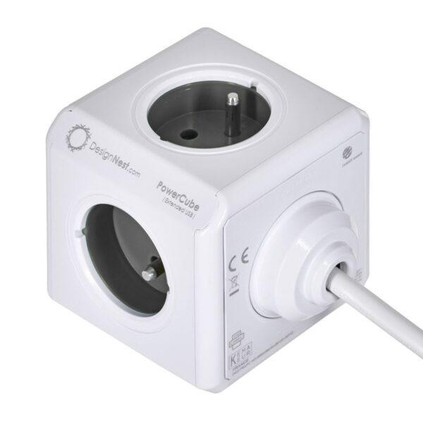 Würfel mit Steckdosenanschluss Allocacoc PowerCube Extended USB Type E Schwarz Würfel (1,5 m) – Bild 2