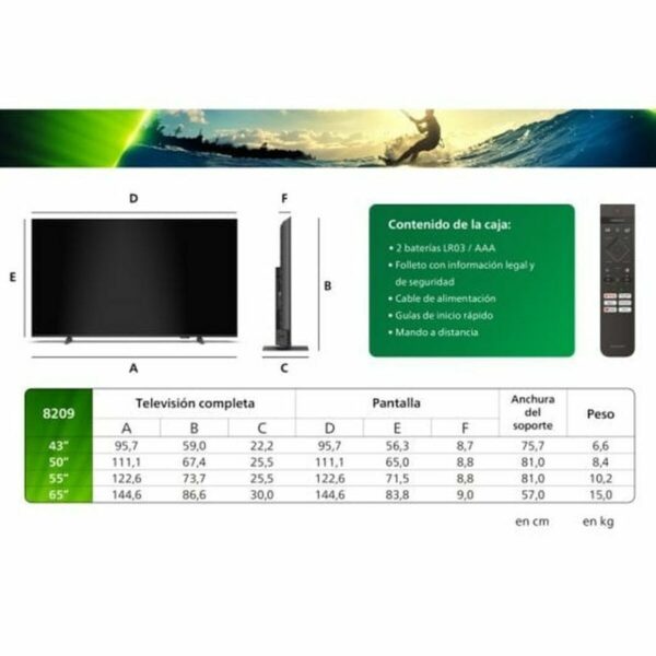 Smart TV Philips 50PUS8209/12 4K Ultra HD 50" QLED – Bild 2