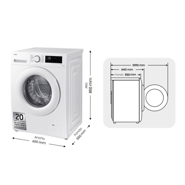 Waschmaschine Samsung WW11DG5B25TEEC 11 Kg 60 cm 1400 rpm – Bild 2