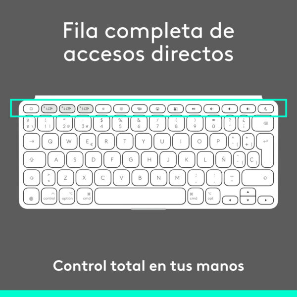 Bluetooth-Tastatur Logitech 920-013011 Qwerty Spanisch Grau Weiß/Grau – Bild 3