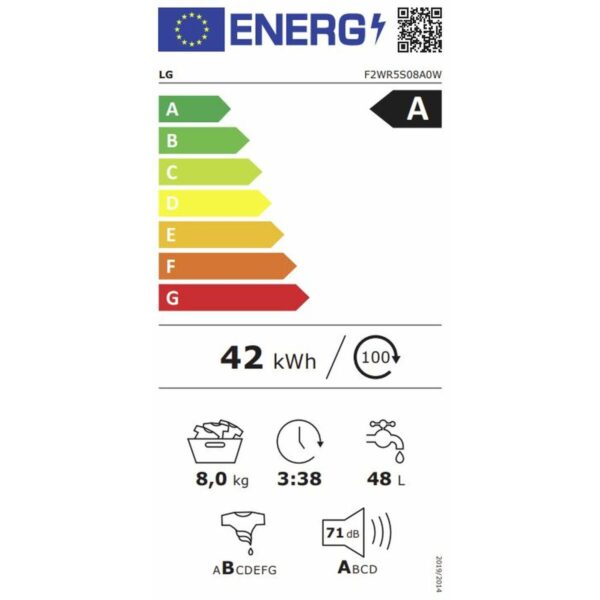 Waschmaschine LG F2WR5S08A0W 60 cm 1200 rpm 8 kg – Bild 2