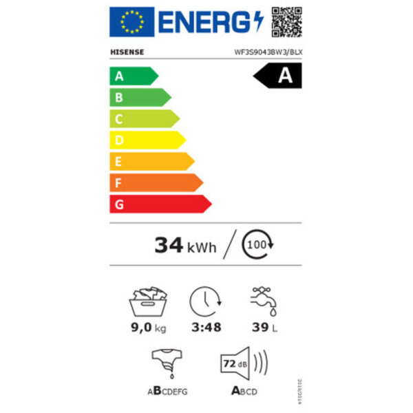 Waschmaschine Hisense WF3S9043BW3 60 cm 1400 rpm 9 kg – Bild 3