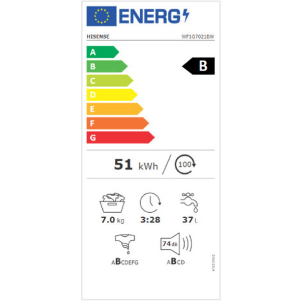 Waschmaschine Hisense WF1G7021BW 60 cm 1200 rpm 7 kg – Bild 3