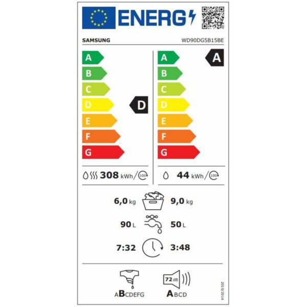 Waschmaschine / Trockner Samsung WD90DG5B15BEEC 1400 rpm 9 kg 6 Kg – Bild 3
