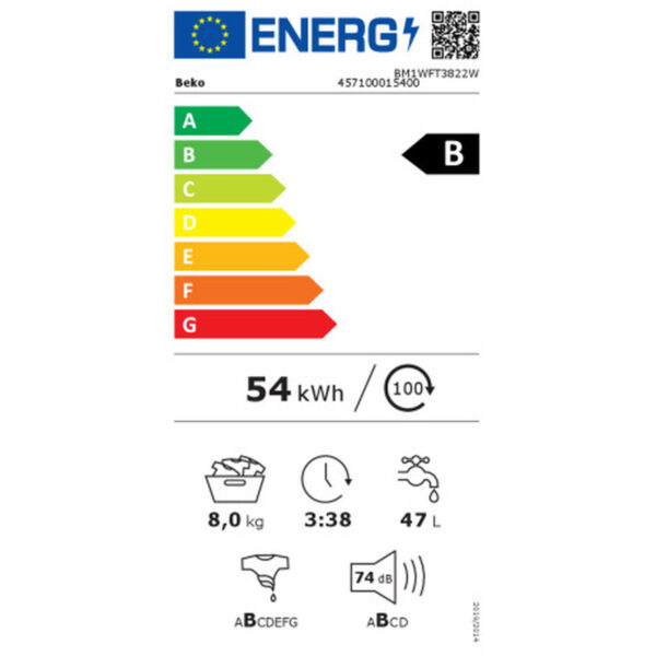 Waschmaschine BEKO BM1WFT3822W 8 kg 60 cm 1400 rpm – Bild 3