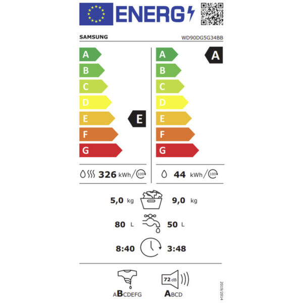 Waschmaschine / Trockner Samsung WD90DG5G34BBEC 1400 rpm 9kg / 6kg – Bild 3