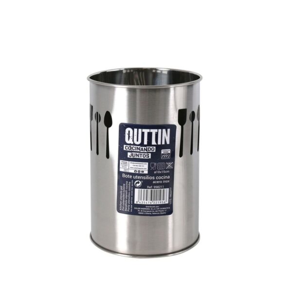 Gefäß für Küchenutensilien Quttin Silberfarben Edelstahl 10 x 15 x 10 cm (12 Stück) – Bild 2