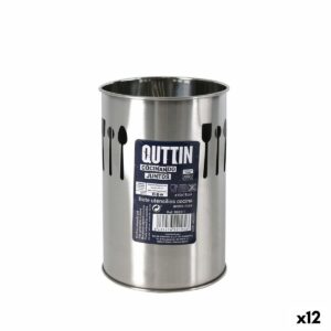 Gefäß für Küchenutensilien Quttin Silberfarben Edelstahl 10 x 15 x 10 cm (12 Stück)