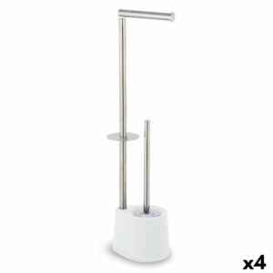 Toilettenpapierhalter mit Bürstenhalterung Confortime Stahl 66 x 22 cm (4 Stück)