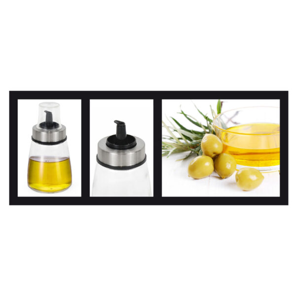 Ölfläschchen Quttin Durchsichtig Silberfarben Glas 200 ml 6,5 x 6,5 x 12,5 cm (12 Stück) – Bild 3