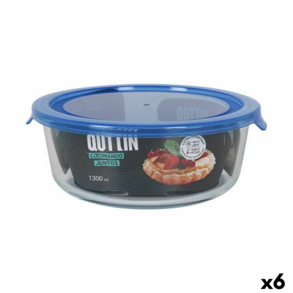 Lunchbox hermetisch Quttin Blau Durchsichtig 1,3 L (6 Stück)
