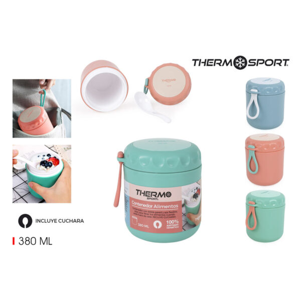 Thermoskanne für Lebensmittel ThermoSport 380 ml 9 x 9 x 11,5 cm (12 Stück) – Bild 2