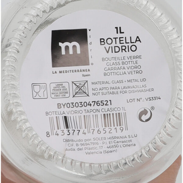 Glas-Flasche La Mediterránea Glas 1 L (24 Stück) – Bild 6