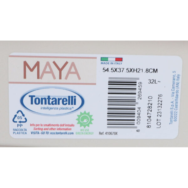 Wäschekorb Tontarelli Maya Beige Kunststoff 54,5 x 37,5 x 22 cm (12 Stück) – Bild 2