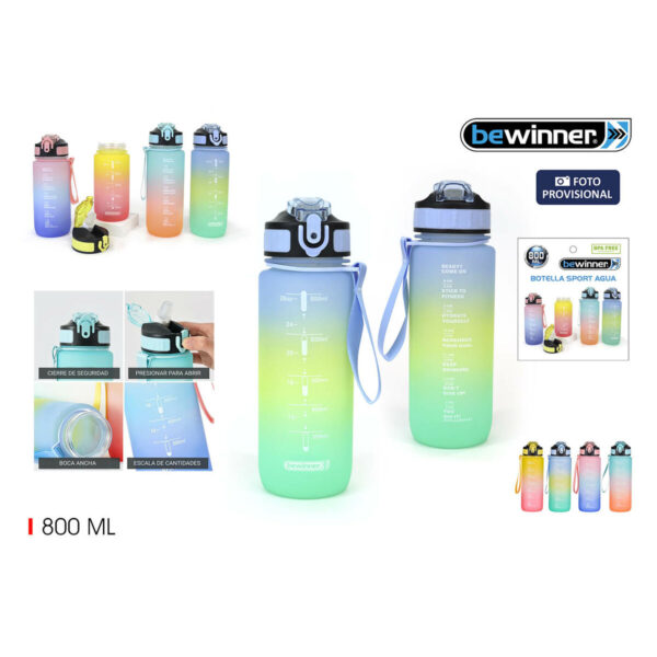 Wasserflasche Bewinner Bunt 800 ml 7,5 x 23,5 cm (12 Stück) – Bild 7