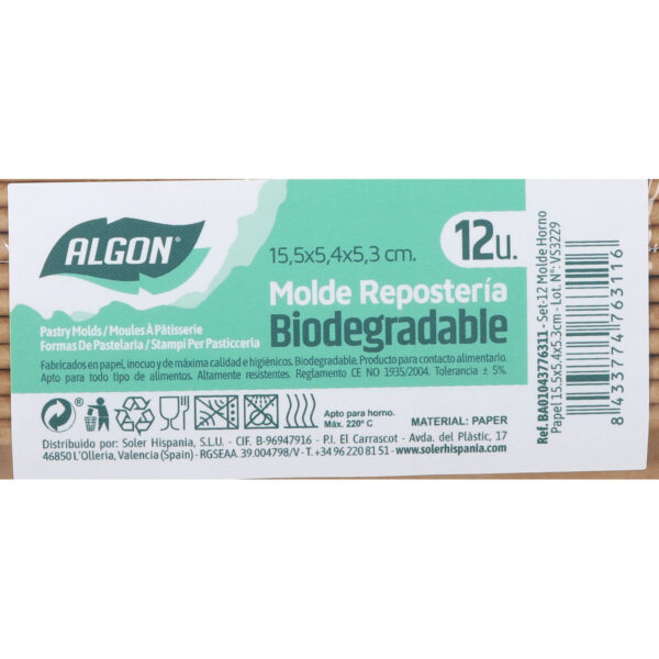 Backformen-Set Algon Papier 15,5 x 5,4 x 5,3 cm 12 Stücke (24 Stück) – Bild 6