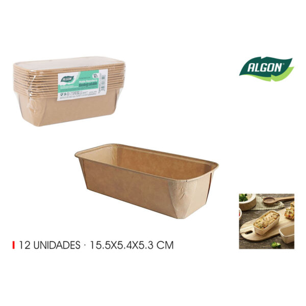 Backformen-Set Algon Papier 15,5 x 5,4 x 5,3 cm 12 Stücke (24 Stück) – Bild 3