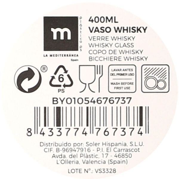 Whisky-Glas La Mediterránea 0,4 l (24 Stück) – Bild 2