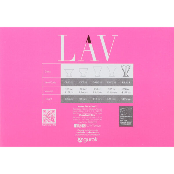 Gläsersatz LAV Lily 250 ml 6 Stücke (4 Stück) – Bild 6